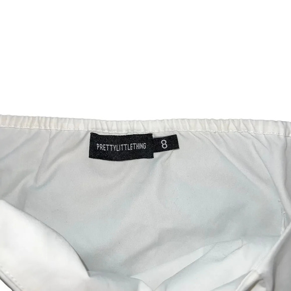 Pretty Little Thing | White Cut Out Ruched Detail Long Sleeve Blouse Size 4 - Picture 6 of 7